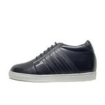 Elevato Height Increasing Black Leather Sneakers for Men – 3 Inches (Numeric_6)