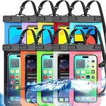 10 Pack Multicolor Universal Waterproof Phone Pouch, Large Phone Waterproof Case Dry Bag (Protection Level: IP68) Outdoor Sports for Apple iPhone,Samsung,and up to 7.5" (Multicolor 10 Pack)