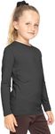 Girl's Long Sleeve Crew Neck Top Black Medium