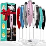 PowerLix Milk Frother Handheld Battery Operated Electric Foam Maker for Coffee, Latte, Cappuccino, Hot Chocolate, Durable Mini Drink Mixer with Stainless Steel Whisk, No Stand