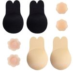 AXINYINGESS Stick on Bra*4 boobtapes Push up Stick on Bra for Large Breasts Stick-on Bra Rabbit Bra Adhesive Bra Reusable Adhesive Silicone Invisible Push-Up Bra Set for Women's Skin