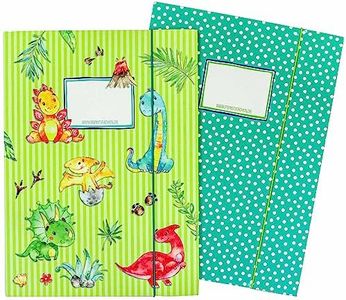 2 carpetas escolares para niños DIN A4 | motivo Dino - carpeta de correo para alumnos de primaria - coleccionista de cuadernos - grapadora de silla - juego número 4