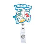 Thoracic Park Retractable Badge Reel, Blue Glitter ID Clip Name Tag Card Gift for Thoracic Surgery, OR Nurses, OR Doctor Radiology Nurse Student Alligator Clip