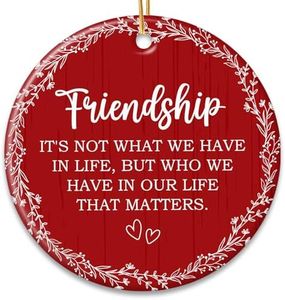 HEXMOZ Friendship Christmas Ornament - Friends Ornament 2024 - Friendship Gifts, Birthday Gifts for Women, Best Friend, Bestie, BFF, Soul Sister Keepsake - Christmas Tree Decoration Ceramic Ornament