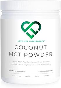 Coconut MCT Powder by LLS | 300g - 30 Servings | MCT Oil Powder High in Healthy Fats and Fibre | 0g Carbs | Perfect for Keto Diet | Completely Vegan | Love Life Supplements