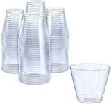 Prestee Small Clear Plastic Cups, 5oz, 400pk - Hard Disposable Cups - Plastic Wine Cups - Plastic Cocktail Glasses - Plastic Drinking Cups - Plastic Party Punch Cups - Bulk Christmas Plastic Tumblers