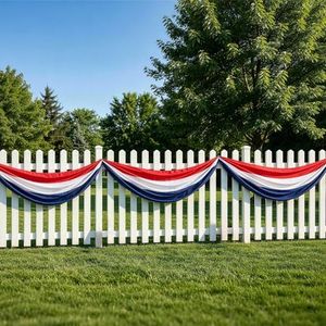HOOSUN 4th of July Decorations Outdoor,2 Pack 2x20 Ft Patriotic Bunting American Flags for Outside,USA Flags Patriotic Fourth of July Decorations,Memorial Day Decor Red White and Blue Banner for Porch