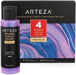 Arteza Iridescent Acrylic Paint, Set of 4, Mystic Tones, 4 fl oz Bottles, High-Flow Pouring Paint, Art Supplies for Canvas, Glass, Wood, Ceramics, Tile, and Stone