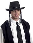 Forum Novelties Men's Adult Rabbi Hat with Payes Costume Accessory, Black, One Size