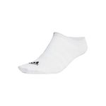 adidas Unisex Thin and Light 3 Pairs No Show Socks, White/Black, L