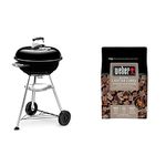 Weber Compact Kettle Charcoal Grill, Ø 47 cm, Black (1221004) & 17612 Lighter Cube, Mixed, 38x17x5 cm