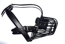 L&J Pets UK Metal Wire Basket Dog Muzzle, Polymer Coated for German Shepherd Labrador Medium Large Dogs, Safe Breathable Cage for Biting Chewing (4, Black/Black)