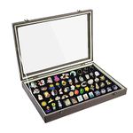 Pin Badge Display Case, Pin Collection Display Box 13.8X9.4In Pin Collector Storage, Enamel Pin Display Pages Stylish Shadow Box Frame For Breastpin, Medal, Badges, Ribbons, Gifts Packing (Wooden)