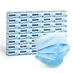 KEPLIN 50pk Face Masks Surgical Type IIR | 3 Layer Medical Grade Fluid Protection Masks | 98% BFE, EN14683 CE Verified | Comfy, High Breathability, Non-Sterile, Disposable Face Covers (Blue)