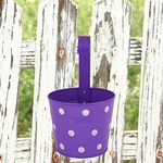 Leafy Tales Single Pot Metal Hanging Planter - Purple (Rust Free) - Single Hanger, 14 cm x 17 cm x 14.5 cm