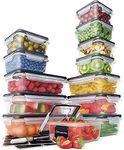 Chef's Path 28 Piece Food Storage Containers Set with 14 Easy Snap Lids + 14 Airtight Containers for Pantry & Kitchen Organization - Plastic BPA-Free Storage Container Pantry - Meal Prep Container