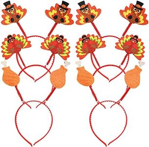 6PCS Thanksgiving Turkey Headband, Turkey Drumstick Head Boppers for Thanksgiving Costume Accessories Party Favors Headband Decorations