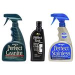 HOPE'S Perfect Stainless, Perfect Granite, and Perfect Sink Cleaner Bundle, Streak Free Polishing Kitchen Cleaners Removes Stains, Restores, and Repels Water, 3 Pack