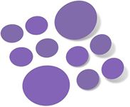 Set of 30 Vinyl Wall Decals - Assorted Polka Dots Stickers - Removable Adhesive Safe on Smooth or Textured Walls Round Circles Bathroom Classroom Kids Room Nursery Decor (Lavender)