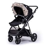 Fylo Pram Fur Hood Trim Attachment Faux for Pushchair/Buggy/Stroller/Travel System - Light Grey