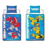 Character World Transformers Optimus Prime Bumblebee Official Kids Single Duvet Cover Set | Reversible 2 Sided Bedding Including Matching Pillow Case | Charges Design Single Bed Set