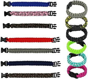 Iconikal Paracord Survival Bracelets with Quick-Release Clip, Assorted Colors, 2 Sizes - 6 Medium - 6 Large