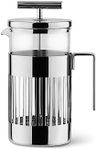 Alessi 9094/8 - Design Press Filter Coffee Maker, 18/10 Stainless Steel, Mirror Polished and Glass, 8 Cups,Silver