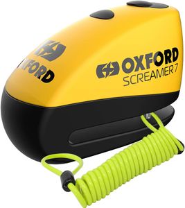 Oxford Screamer 7 Disc Lock – Heavy Duty Motorcycle Security, Yellow