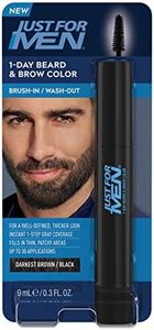 Just for Men 1-Day Beard & Brow Color, Temporary Color for Beard and Eyebrows, For a Fuller, Well-Defined Look, Up to 30 Applications, Darkest Brown/Black