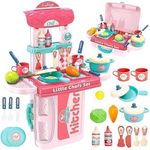 SNISH SIGNATURE™ Plastic 3 in 1 Portable Pretend Food Party Role Cooking Kitchen Play Set Toy for Boys and Girls