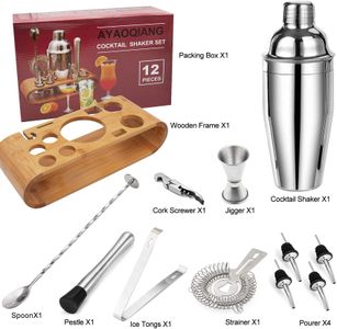 Stainless Steel Cocktail Shaker Set, 750ml – Bartender Mixing Kit