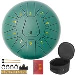 ITHWIU Steel Tongue Drum 12 Inch 11 Notes Hand Percussion Instrument Green