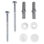 BAAB FASTENER White Cap Toilet Bidet Anchor Bolts Set Toilet Pan Floor Fixing Kit Repair Fixings Fitting Screws M6x70mm