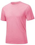 MAGCOMSEN Mens Sports T Shirts Quick Dry Lightweight Breathable Top Tee Short Sleeve Performance Exercise Summer Pink S