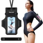 Floating Waterproof Phone Pouch Armband Case for iPhone 15 Pro Max 14 13 12 Plus X XS Samsung, Waterproof Phone Bag for Kayaking Snorkeling Beach Pool, Sports Water Proof Phone Holder with Arm Bands