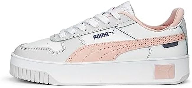 Puma Women Carina Street Sneakers, Puma White-Rose Dust-Feather Gray, 38 EU