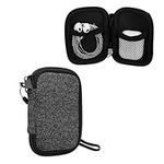kwmobile Neoprene Case Compatible with in-Ear Headphones - 2.3 x 3.5 inches (6 x 9 cm) Case with Zip - White/Anthracite