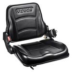 VEVOR Universal Forklift Seat, Fold Down Tractor Seat with Adjustable Angle Back, Micro Switch and Retractable Seatbelt, 6.3-13.4 inch Slot Forklift Seat for Tractor Loader Excavator