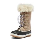 Sorel KIDS JOAN OF ARCTIC WATERPROOF Unisex Kids Snow Boots, Brown (Omega Taupe x Gum 2) - Youth, 4 UK