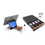 Square Register - Integrated payment terminal & till system for accepting Contactless, Chip & PIN & Tera Auto Open Cash Register (with 5 Keys) Till Drawer Box 4 Bill 8 Coin Cash Drawer Tray