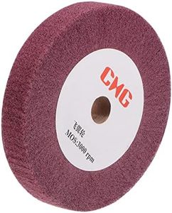 uxcell 150mm x 25mm 320 Grit Non-Woven Polishing Burnishing Wheel Nylon Wire Drawing Abrasive Flap Wheel for Stainless Steel Copper Red