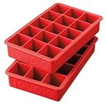 Tovolo Perfect Cube Ice Tray Set of 2 (Candy Apple) - Reusable Silicone Molds for Whiskey, Cocktails, Coffee, Bartender Accessories, & Smoothies / BPA-Free & Dishwasher-Safe
