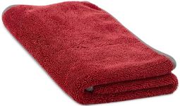 VIKING Microfiber Towel, Twisted Loop Car Drying Towel, Premium, Soft and Super Absorbent, Thick 1000gsm Towel for Car Detailing Kit, Red, 24 Inch x 24 Inch, 1 Pack