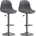 Enosilla REVOLVING Black Height Adjustable BAR Stool/Kitchen Chair Suitable for Kitchen, Cafeteria, Dining, Office,Shops (Set of 2) (Dark Grey)