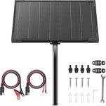 Voltset 20 Watt Solar Panel Kit, 12V Waterproof Solar Battery Trickle Charger & Maintainer with Tubular Mount Bracket + Installation Tool Kit for Automatic Gate Opener, Electrical Fence