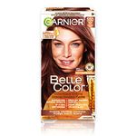 Garnier Belle Color Permanent Hair Dye, 550 Dark Red Auburn, 100% Grey Coverage, Enriched with Argan Oil and Wheat Germ Oils - 1 Application, Packaging may vary