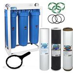 3 Stage Whole House Water Purifier and Iron reducing Filter Kit 1" BSP 20" Aquafilter