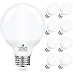 Vanity Light Bulb 5000K Daylight 8 Pack G25 LED Globe Light Bulb for Bathroom Vanity Mirror Decorative,E26 Medium Base,Hansang 5W 60W Incandescent Equivalent,500LM,Non-dimmable