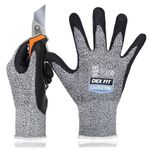 DEX FIT 15-Gauge Level 4 Cut Resistant Gloves Cru553 Thin, 3D Comfort Ultra Soft, High-Dexterity for Precision Feel, Grey Small 1 Pair