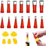 Universal Integrated Rubber Nozzle Tool Kit, Caulking Nozzle Set, Caulking Finisher Set with Base, Caulking Nozzle Applicator, Caulking Nozzle Set with Connection Base for Brick Joint (19Pcs)